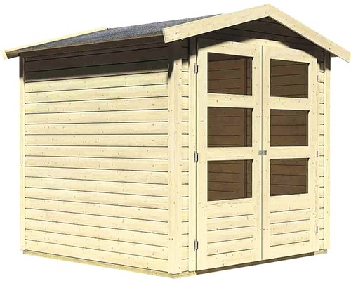 Houten tuinhuis met dubbele deur en raam