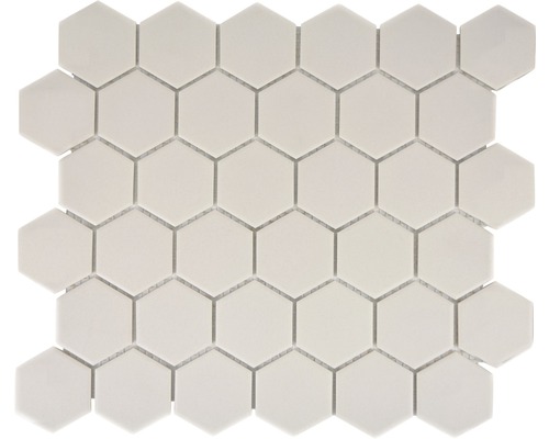 Mozaïektegel keramisch CU HX120 hexagon uni lichtbeige 32,5x28,1 cm antislip