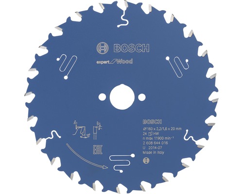 BOSCH Cirkelzaagblad Expert for Wood Ø 160x20x2,2 mm 24T
