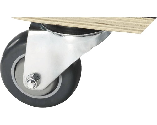 Zwenkwiel met houten plaat en bevestiging