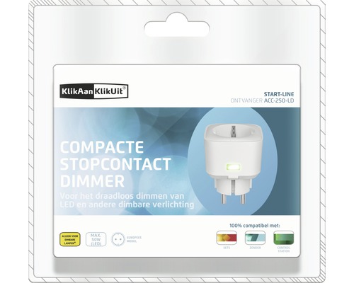Compacte draadloze dimmer stekker van KlikAan KlikUit in verpakking