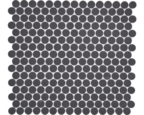 Mozaïektegel keramisch CU K289 knop uni zwart 31,5x29,4 cm antislip