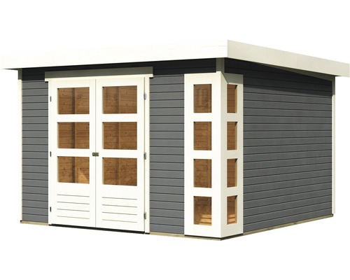 Tuinhuis met dubbele deur en zijramen