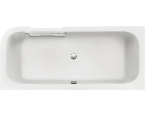 Rechthoekig bad met afvoergarnituur en overloopgarnituur