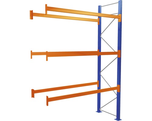 SCHULTE Palletstelling aanbouw met 4 niveau's 400x278x110 cm blauw/oranje (voor pallets tot 1060 kg)