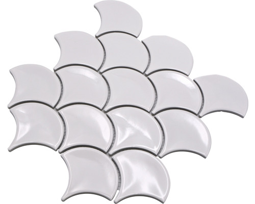 Keramische mozaïektegels in waaierdesign