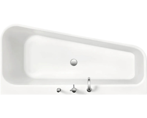 Rechthoekig bad met armaturen van bovenaf