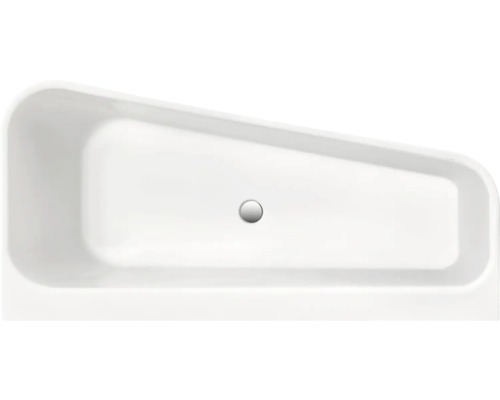 Wit ligbad van bovenaf met afvoer