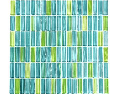 Mozaïektegel glas Crystal XCM S850 groen/blauw mix 30,5x32,5 cm