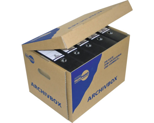 Archiefdoos van karton met meerdere ordners