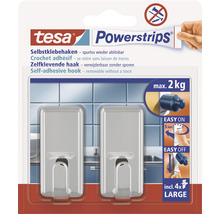 Tesa Powerstrips zelfklevende haken, verwijderbaar zonder sporen, maximale draagkracht twee kilogram, inclusief vier stuks