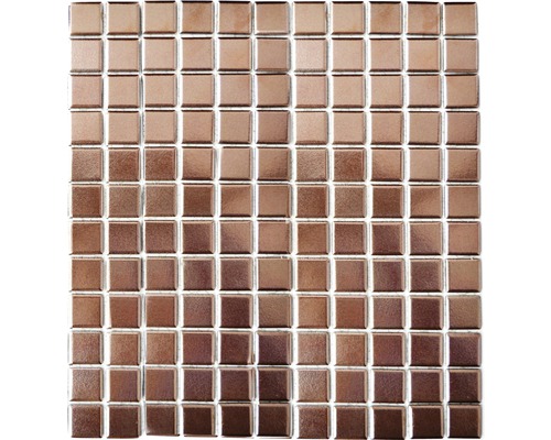 Mozaïektegel keramisch MM Copper kwadraat uni koper 32,7x30,2 cm Mozaïektegel met vierkant patroon