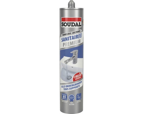 SOUDAL Sanitairkit transparant grijs kitkoker 290 ml