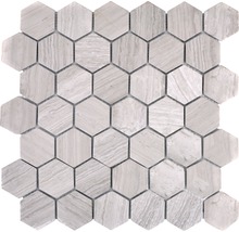 Mozaïektegel natuursteen HXN 2012 hexagon grijs 29,8x30,5 cm-thumb-0