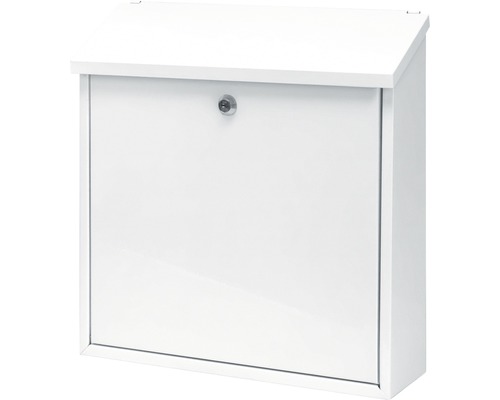 Witte stalen brievenbus met slot