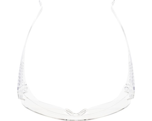 Doorzichtige veiligheidsbril van bovenaf