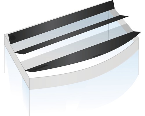 Detailweergave van een aquarium met zwarte afdekking