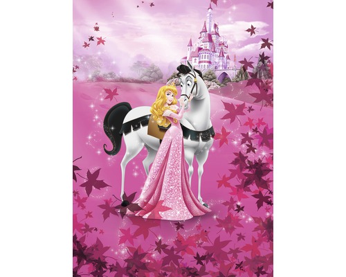 KOMAR Fotobehang papier 4-495 Disney Edition 4 Sleeping Beauty 184x254 cm Meisje met blond haar en een wit paard voor een kasteel