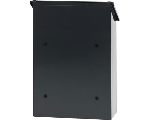 Achteraanzicht van een brievenbus voor wandmontage