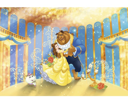 KOMAR Fotobehang papier 8-4022 Disney Edition 4 Beauty and the Beast 368x254 cm Scène uit Belle en het Beest met Belle en het Beest die aan het dansen zijn