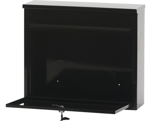 Geopende wandbriefbus met slot