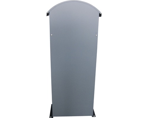 Grijze brievenbus met afgerond dak