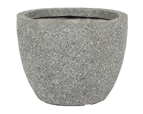 PASSION FOR POTTERY Bloempot Atlanta 04G 1/5 grijs Ø 25cm H 20 cm Ronde plantenbak van steen