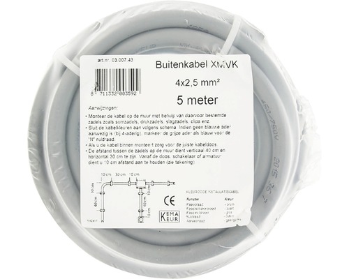 Buitenkabel XMVK 4x2,5 mm² grijs 5 m kopen! | HORNBACH