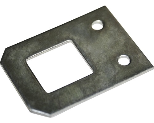 DRESSELHAUS Spiegelhaak met schroeven 30 mm verzinkt, 2 stuks Metalen plaat met vierkante uitsparing en twee gaten