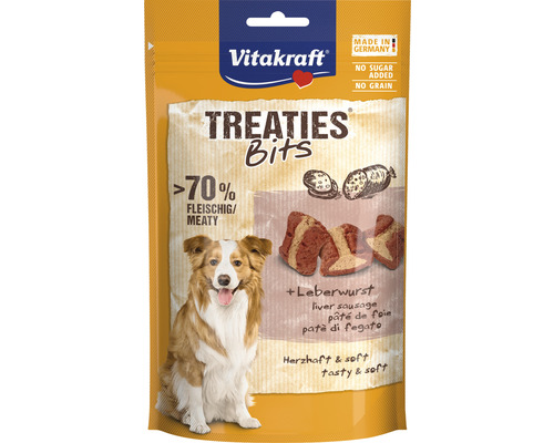 VITAKRAFT Treaties Bits Leverworst 120 gram Vitakraft Treaties Bits leverworst hondensnack in zak