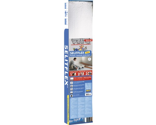 Ondervloer Selitflex zilver vouwplaat 10,2 m², dikte 3 mm Ondervloer Selitflex zilver vouwplaat 10,2 m², dikte 3 mm