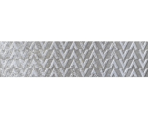 Decoratietegel wand Brickbold grijs decor 8x33,15 cm Decoratieve wandtegel met V-vormig patroon