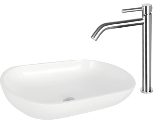 Wastafel en kraan voor de badkamer