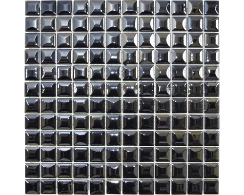Mozaïektegel glas Sandy 28 uni zwart 31,5x31,5 cm