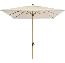 Vierkante parasol met houten frame en slinger mechanisme