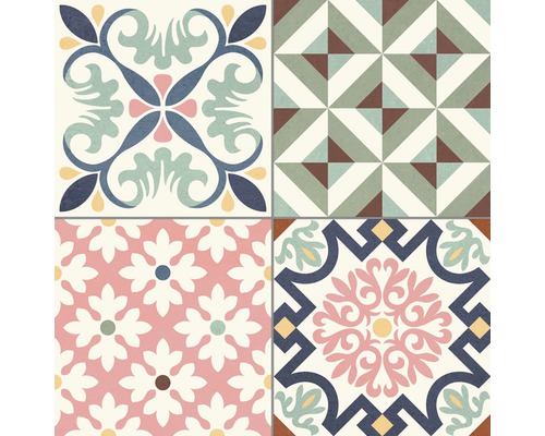 Tegels met verschillende decoratieve patronen