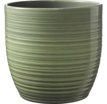 Keramische plantenpot met horizontale ribbelstructuur