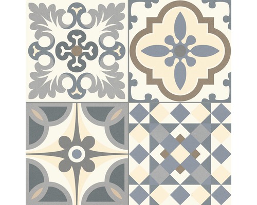 Decoratieve tegel met geometrische en bloemmotieven