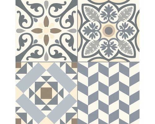 Decoratieve vloertegels met bloem- en geometrische patronen