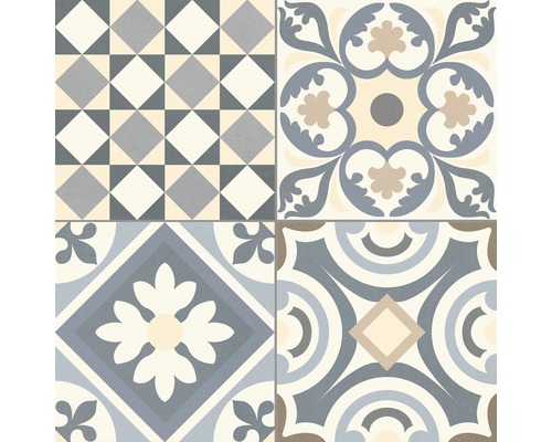 Tegelpatroon met geometrische en florale motieven