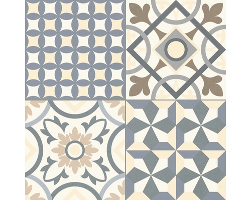 Tegelpatroon met geometrische en florale elementen