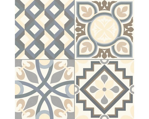 Tegels met geometrische en bloemmotieven