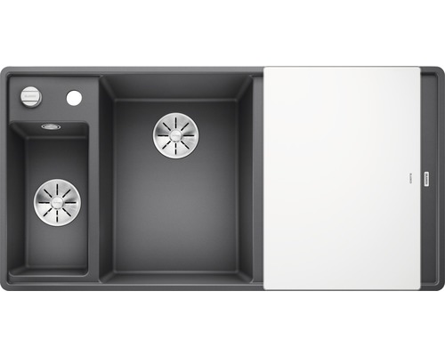 Spoelbak met twee bakken en afdruiprek