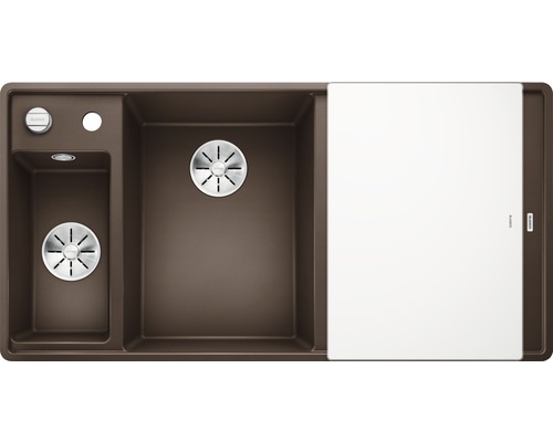 Spoelbak met afdruiprek en twee wasbakken