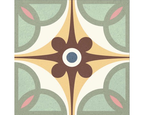 Decoratieve vloertegel met geometrisch en bloemmotief