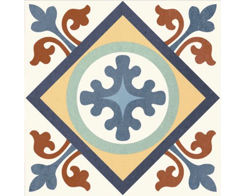 Decoratieve tegel met geometrische en bloemmotieven