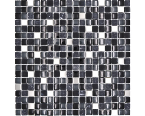 Mozaïektegel glas XCM M760 zwart/grijs mix 30x30 cm
