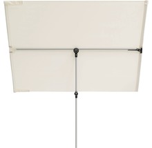 Rechthoekige parasol met lichte bekleding en metalen frame