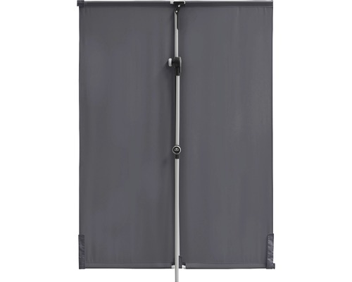 Grijs zijscherm met bevestigingsstang