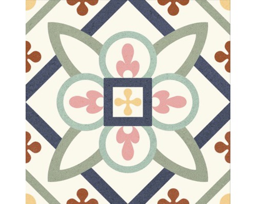 Decoratieve tegel met geometrisch en bloemmotief